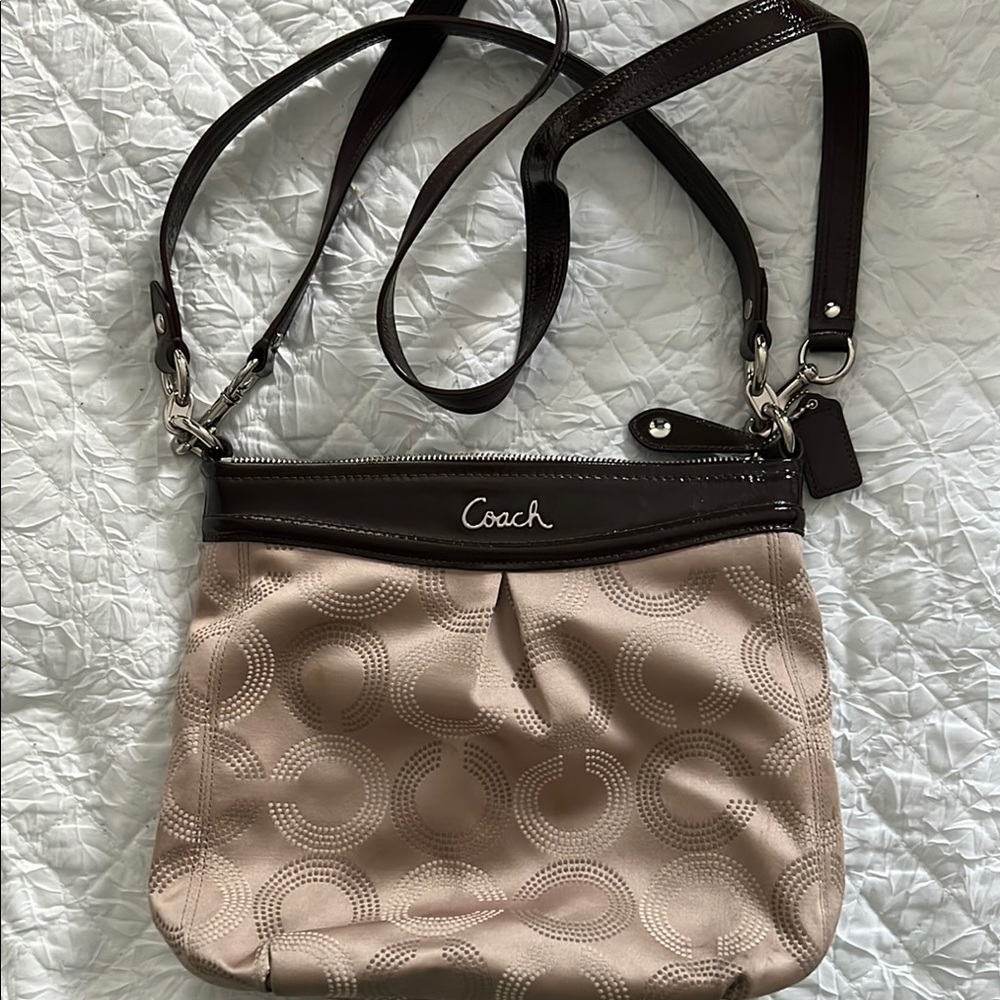 Coach Tan and Brown Crossbody Bag
